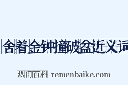 舍着金钟撞破盆近义词是什么意思的图片